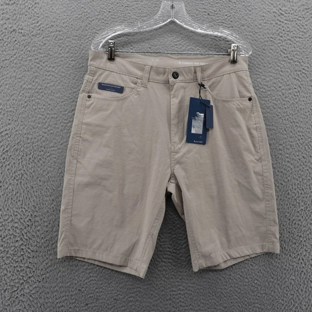 Desert Dunes Chino Shorts Mens 32 Dove Beige UPF‎ 35 Lightweight Performance NWT